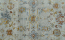 Traditional Oriental Design Silver And Rust Machine Woven 4x5.7 Polyester Area Rug