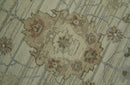 Traditional Oushak  Beige, Brown And Blue 8X10 Hand Knotted wool rug