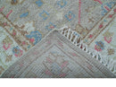 Traditional Oushak Design Beige And Blue 4x6 Hand knotted Wool Area Rug