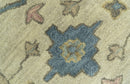 Traditional Oushak Design Beige And Blue Hand Tufted 8x10 Wool Area Rug