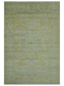 Traditional Oushak Design Beige And Gold 6x9 Hand Knotted Wool Area Rug