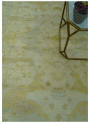 Traditional Oushak Design Beige And Gold 6x9 Hand Knotted Wool Area Rug