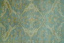Traditional Oushak Design Blue And Beige 4x6 Hand Knotted Wool Area Rug
