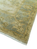 Traditional Oushak Design Blue And Beige Hand Knotted 3x5 Wool Area Rug