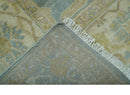 Traditional Oushak Design Blue And Beige Hand Knotted 8x10 Wool Area Rug