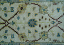 Traditional Oushak Design Blue And Ivory 2x3 Hand knotted Wool Area Rug