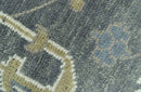 Traditional Oushak Design Charcoal And Camel Hand Knotted Custom Made Wool rug