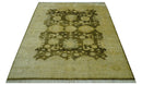 Traditional Oushak Design Olive And Beige Hand Knotted 8x10 Wool Area Rug