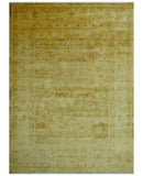 Traditional Oushak Design Olive And Rust Hand Knotted 9x12 Wool Area Rug