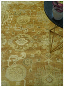 Traditional Oushak Design Rust And Beige Hand Knotted 8x10 Wool Area Rug