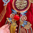 Traditional red & gold loong wedding bedding set bedroom decor