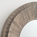 Traditional Round Decorative Wood Farmhouse Wall Mirror