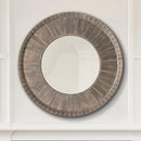 Traditional Round Decorative Wood Farmhouse Wall Mirror