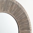 Traditional Round Decorative Wood Farmhouse Wall Mirror