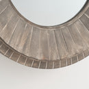 Traditional Round Decorative Wood Farmhouse Wall Mirror