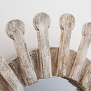 Traditional Round Wood Mirror Antiqued Casual Wall Decoration