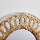 Traditional Round Wood Mirror Antiqued Classic Wall Decoration