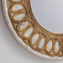 Traditional Round Wood Mirror Antiqued Classic Wall Decoration