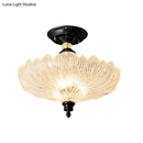 Traditional scalloped crystal ceiling light dining room black & gold