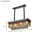 Traditional smoke gray crystal block light fixture dining room