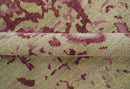 Traditional Transitional Beige And Pink Hand knotted Wool Area Rug