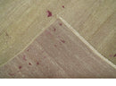Traditional Transitional Beige And Pink Hand knotted Wool Area Rug