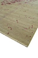 Traditional Transitional Beige And Pink Hand knotted Wool Area Rug