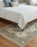 Traditional Turkish Design Beige 4x6 Hand knotted Wool Area Rug