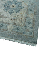 Traditional Turkish Design Blue And Beige 10x14 Hand Knotted Wool Area Rug