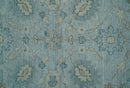 Traditional Turkish Design Blue And Beige 10x14 Hand Knotted Wool Area Rug