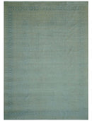 Traditional Turkish Design Fine Blue And Beige Hand Knotted 10x14 Wool Area Rug