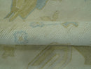 Traditional Turkish Oushak Design Beige And Blue Hand Knotted 12.4x15 Wool Area Rug