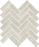 Trail Vein Cut Grey Herringbone Travertine Look Porcelain Mosaics 12x12