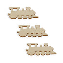 3 Choo-choo Trains Unfinished Wooden Shapes Craft Cutouts DIY Unpainted 3D Plaques 4 Inches