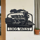 Custom Metal Wall Art - Personalized Coal Train Monogram Sign