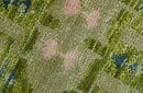 Transitional Design Green And Blue Hand Knotted Custom Made Wool Rug