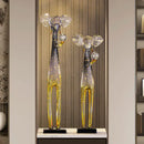 Translucent blue & yellow elephant floor decoration living room sculpture
