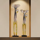 Translucent blue & yellow elephant floor decoration living room sculpture