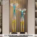 Translucent blue & yellow elephant floor decoration living room sculpture