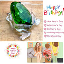 Translucent green crystal frog figurine living room glass decor