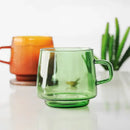 Translucent green glass coffee mug kitchen heat resistant cup