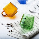 Translucent green glass coffee mug kitchen heat resistant cup
