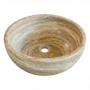 Traonyx Travertine Round Vessel Sink - 16"x16"x6" - Honed