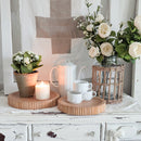 Fluted Wooden Display Trays, Set of Two