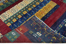 Tree 5x7 Multicolor Red and Blue Hand Knotted Wool Hand Made Lori Rug