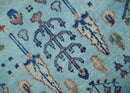 Tree of Life Hand Knotted Blue and Rust Oushak Custom Made Wool Rug