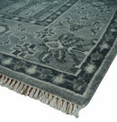 Tree of life Gray, Charcoal and Ivory Hand knotted Traditional Floral 9x12 wool Area Rug