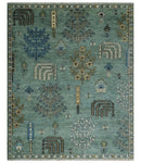 Tree of Life Green Traditional Hand Knotted Turkish Design Multi Size Wool Area Rug