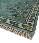 Tree of Life Green Traditional Hand Knotted Turkish Design Multi Size Wool Area Rug