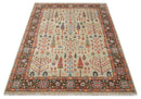 Tree of Life Hand Knotted 8x10 Beige, Brown and Rust Traditional Oushak Wool Rug